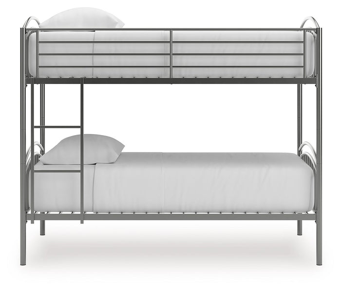Lanceburg - 3 Pc. - Twin Over Twin Bunk Bed And 2 Mattresses - Gray image 4