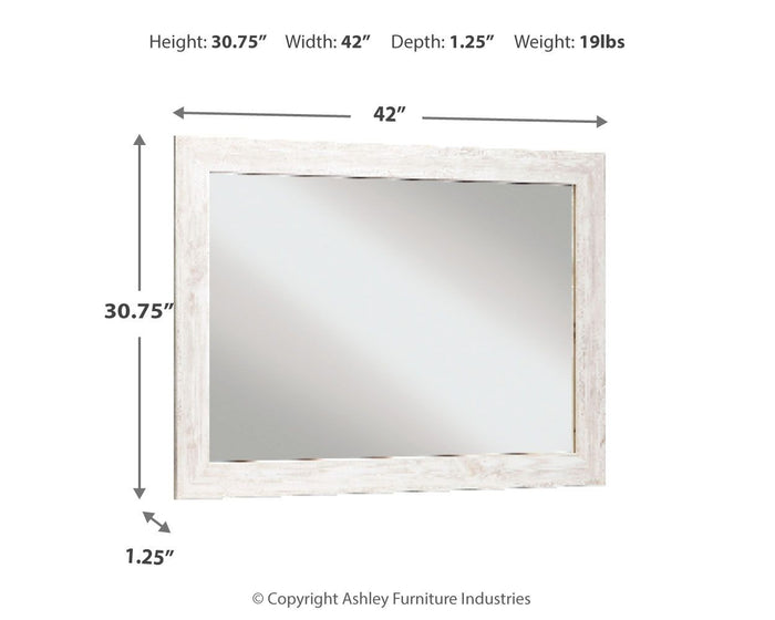 Paxberry - Bedroom Accent Mirror - Whitewash image 2