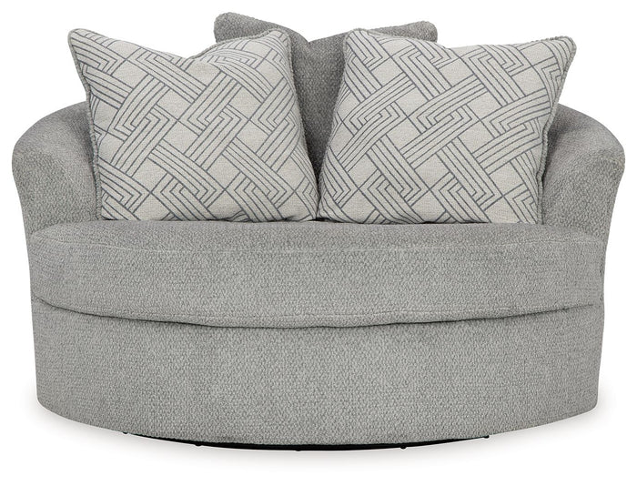 Casselbury - Oversized Swivel Accent Chair - Fabric - Cement image 3
