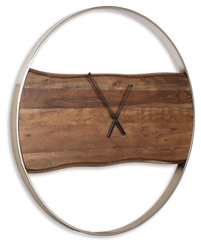Panchali - Wall Clock - Brown / Silver Finish image 1