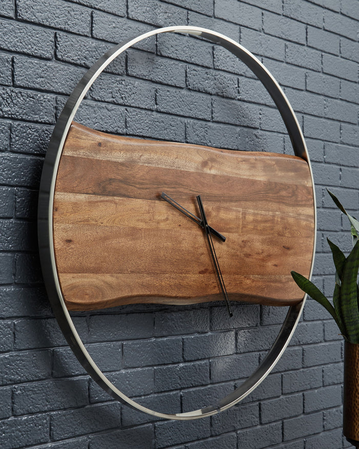 Panchali - Wall Clock - Brown / Silver Finish image 2