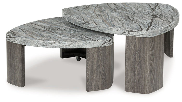 Surmour - Stacked Cocktail Table - Gray / Brown image 1