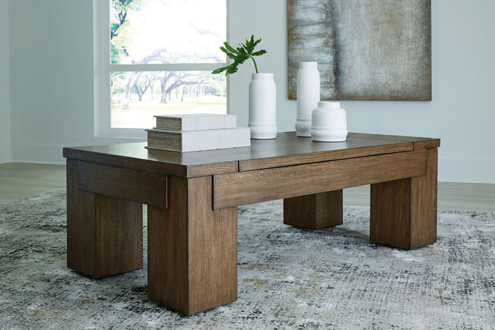 Rosswain - Lift Top Cocktail Table - Warm Brown image 2