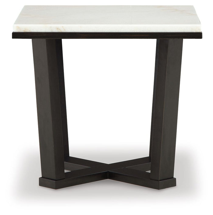 Fostead - Square End Table - White / Espresso image 2