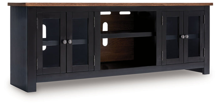 Wildenauer - XL TV Stand With Fireplace Option - Brown / Black image 2