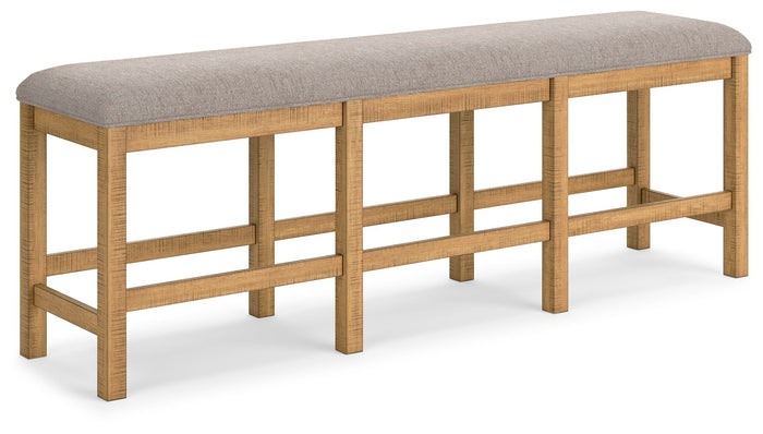 Havonplane - XL Counter Height Upholstered Dining Bench - Brown image 1