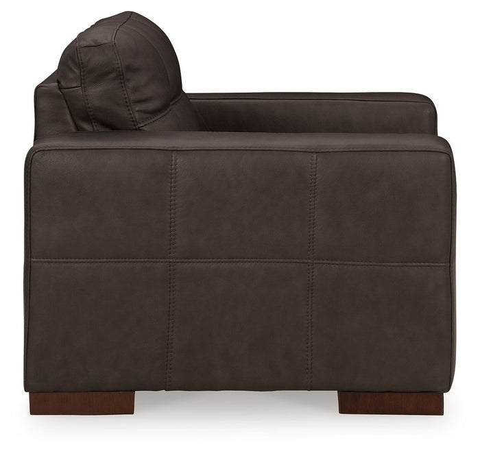 Luigi - Chair And A Half - Leather Match - Thunder image 3