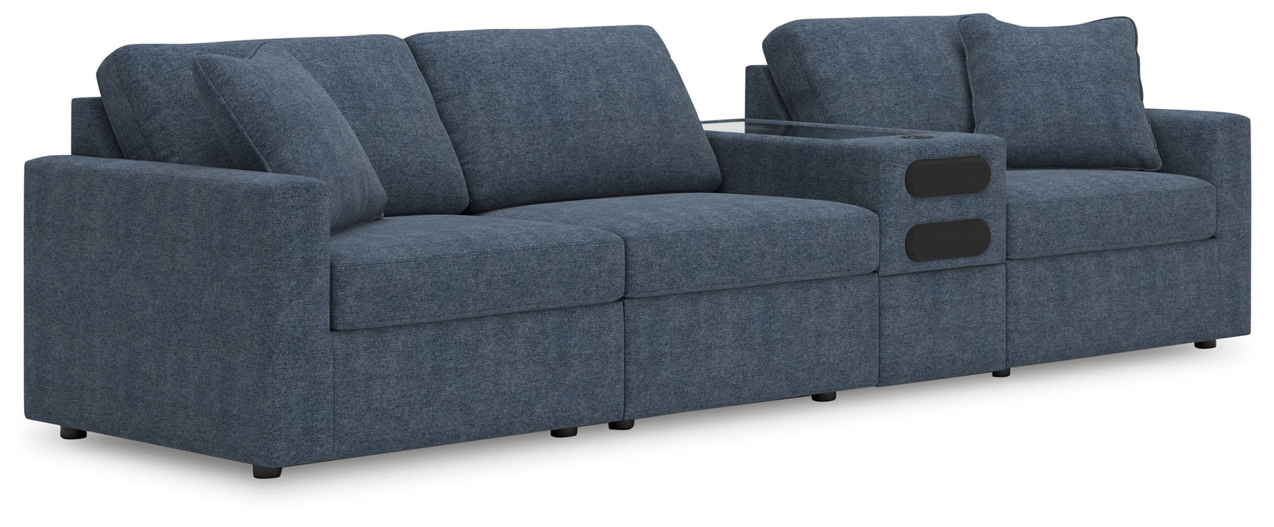 Blue / 4 Pc. Sectional With Audio Console
