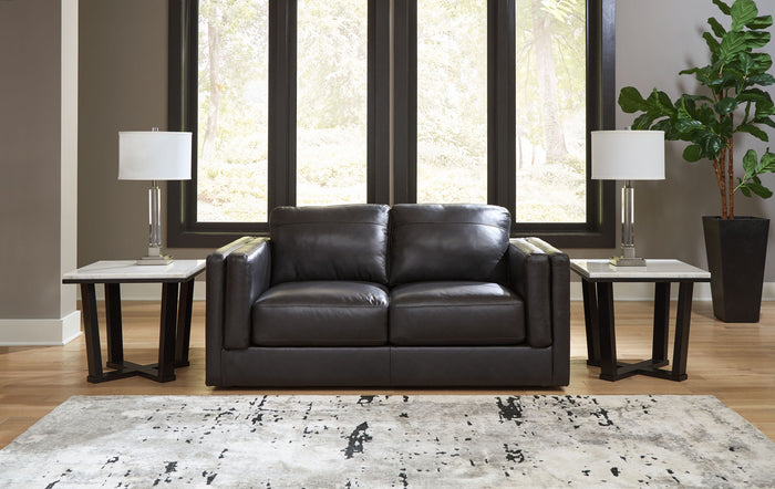Amiata - Loveseat - Leather Match - Onyx image 2