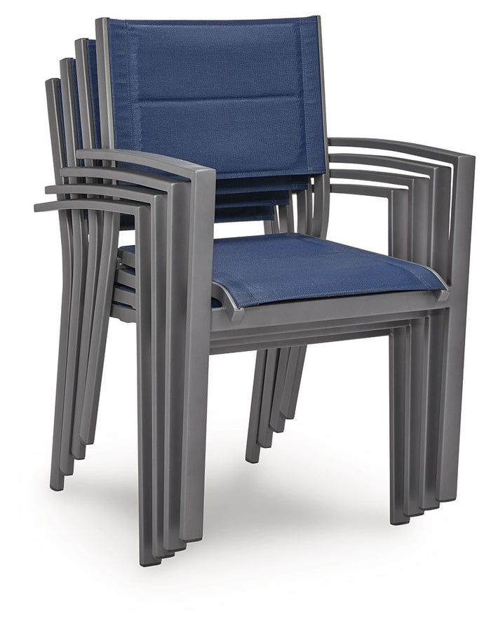 Rocky Creek - Sling Arm Chair (Set of 4) - Blue / Gray image 2