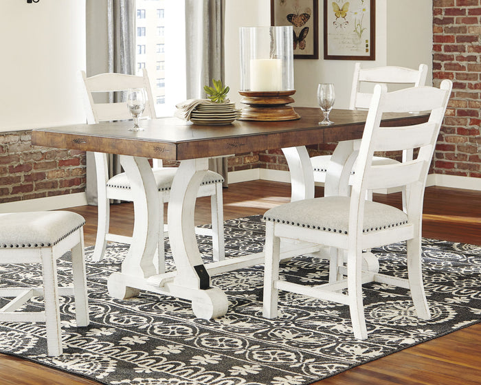 Valebeck - Rectangular Dining Room Table - White / Brown image 2