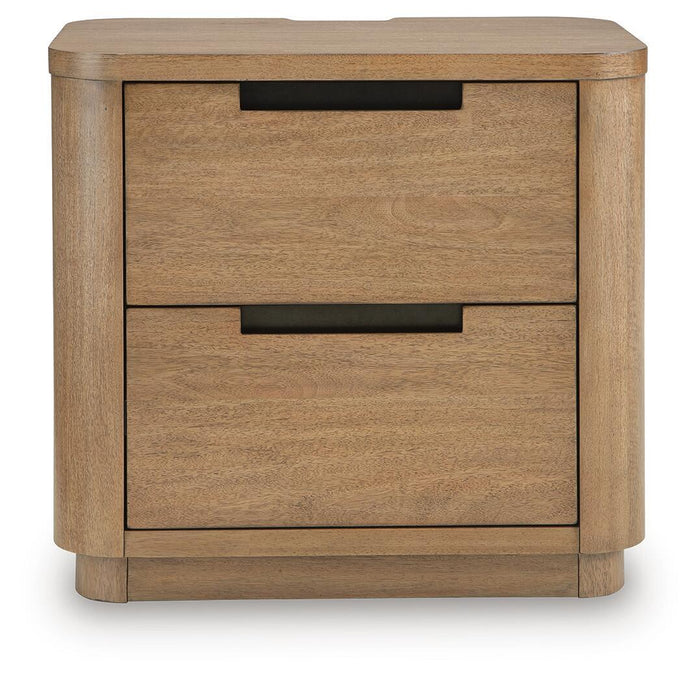 Pamaria - Two Drawer Night Stand - Light Brown image 4