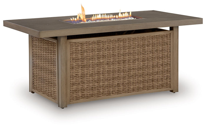 Laguna Heights - Rectangular Fire Pit Table - Beige image 2