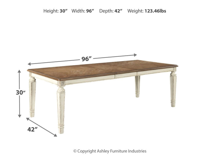 Realyn - Rectangular Dining Room Extension Table - Chipped White image 2