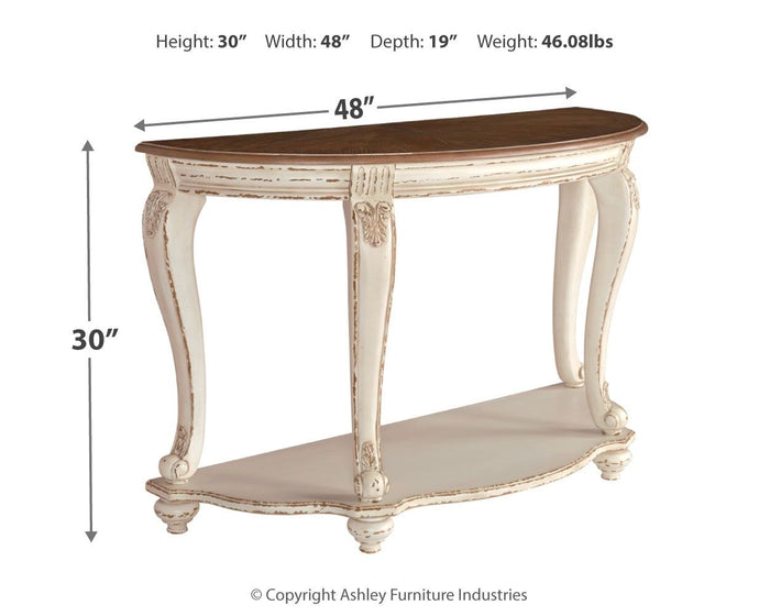 Realyn - Sofa Table - White / Brown image 4