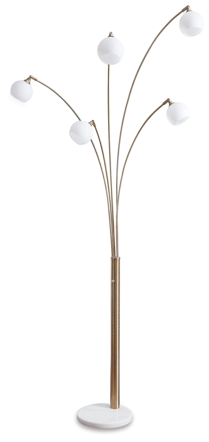 Taliya - Metal Arc Lamp  - Champagne / White image 1