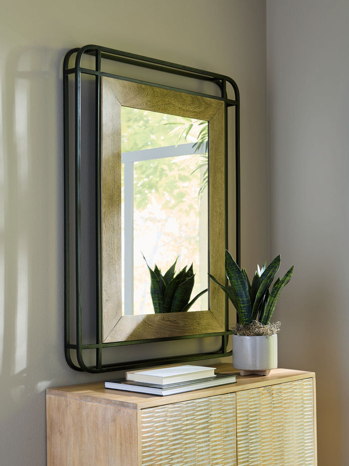 Beelman - Accent Mirror - Black / Brown image 2