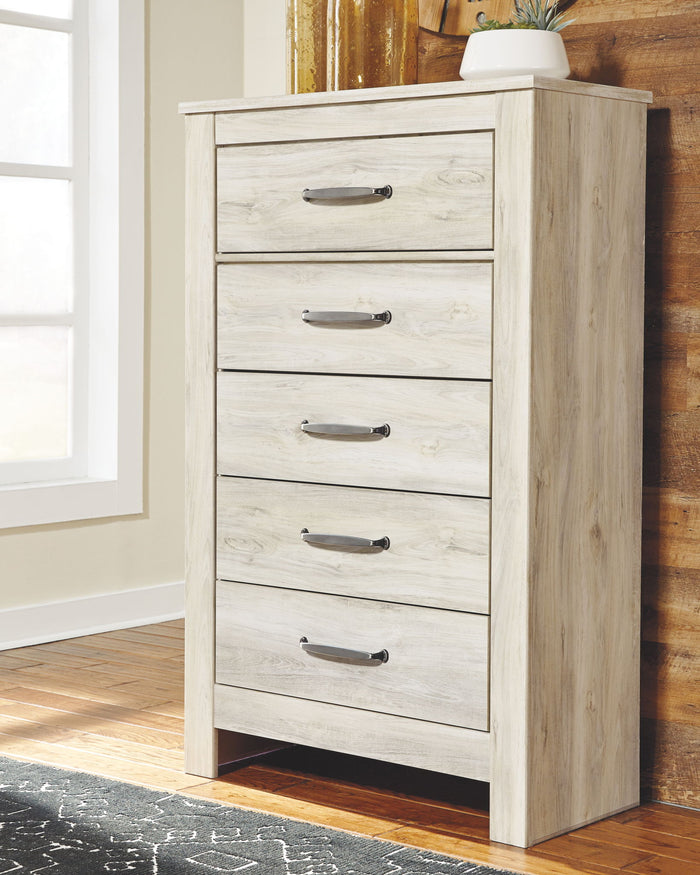 Bellaby - Five Drawer Chest - Whitewash image 2