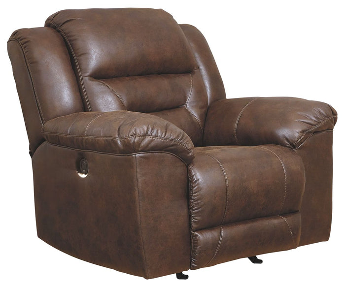Stoneland - Power Rocker Recliner - Faux Leather - Chocolate image 1
