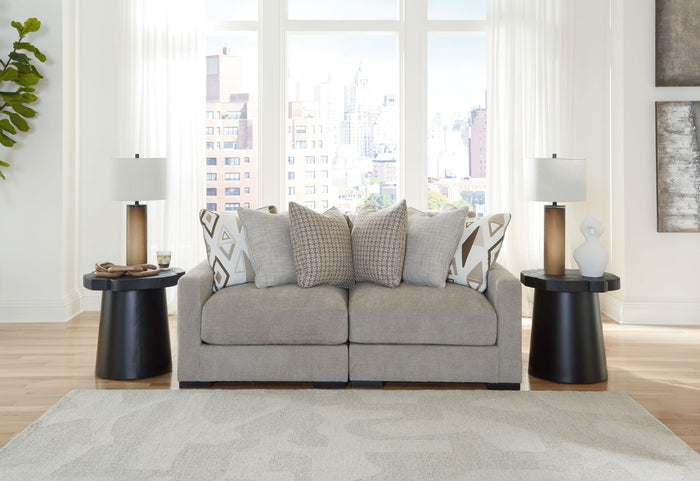 Aslan Court - 2-Piece Loveseat Sectional - Pebble image 2