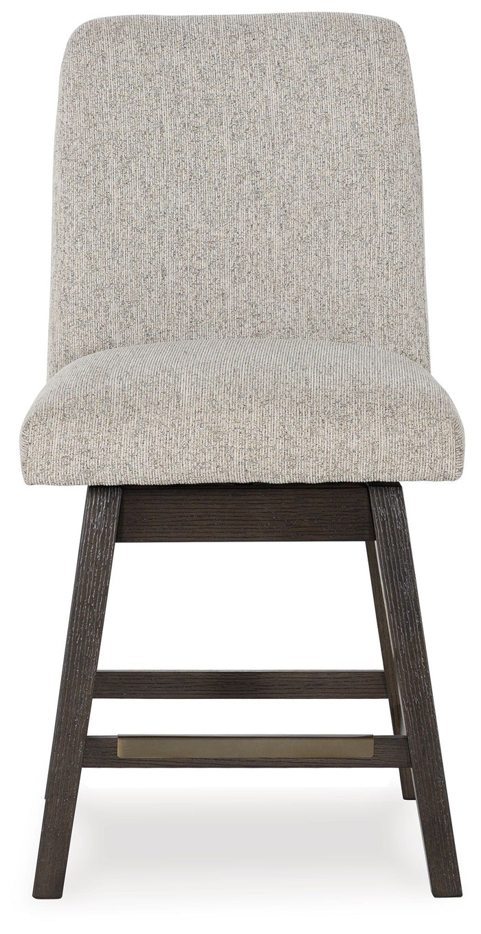 Burkhaus - Upholstered Swivel Barstool (Set of 2) - Beige / Dark Brown image 4