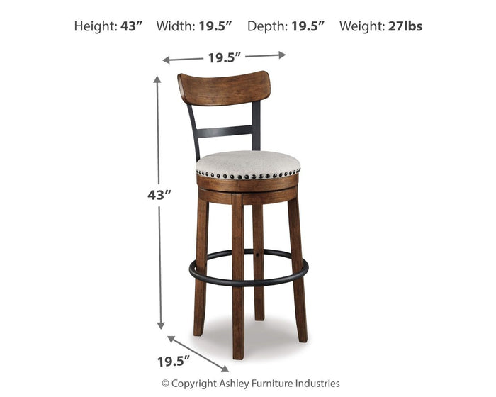 Valebeck - Tall Upholstered Swivel Barstool image 6