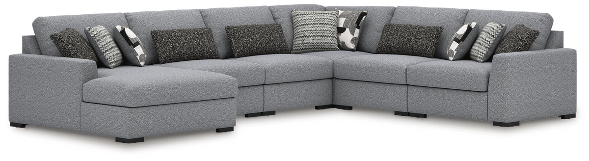 Gray / 6 Pc. Left Arm Facing Corner Chaise Sectional