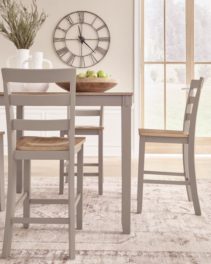 Harperfeld - Dining Room Counter Table Set (Set of 5) - Natural / Gray image 2