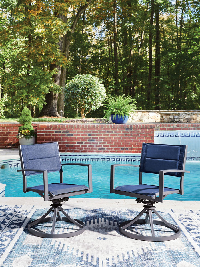 Rocky Creek - Sling Swivel Chair (Set of 2) - Blue / Gray image 4