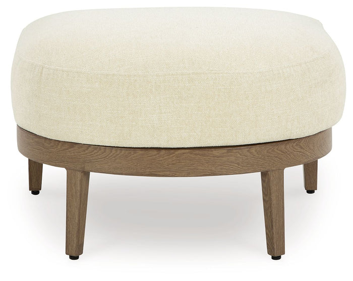 Serene Bay - Ottoman With Cushion - Dark Brown / White image 3