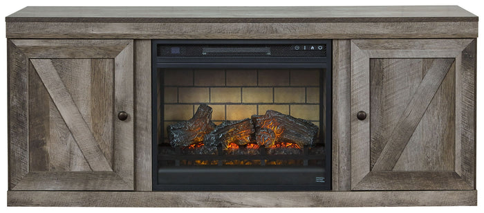 Wynnlow - TV Stand With Faux Firebrick Fireplace Insert - Gray image 2