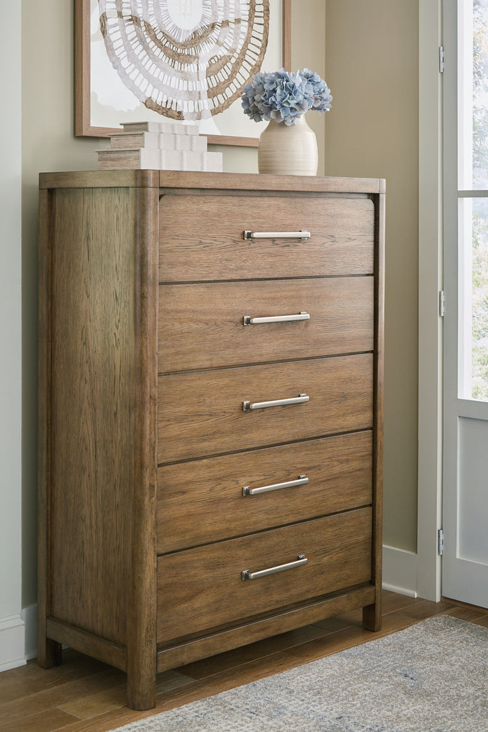 Cabalynn - Five Drawer Chest - Light Brown image 2