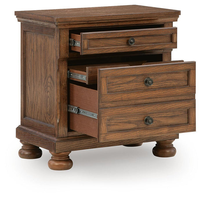 Zackaryn - Two Drawer Night Stand - Warm Brown image 3