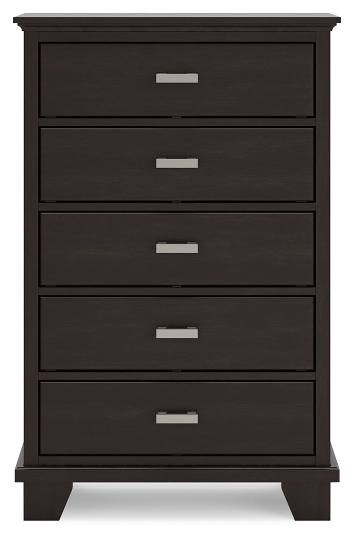 Covetown - Five Drawer Chest - Dark Brown image 2