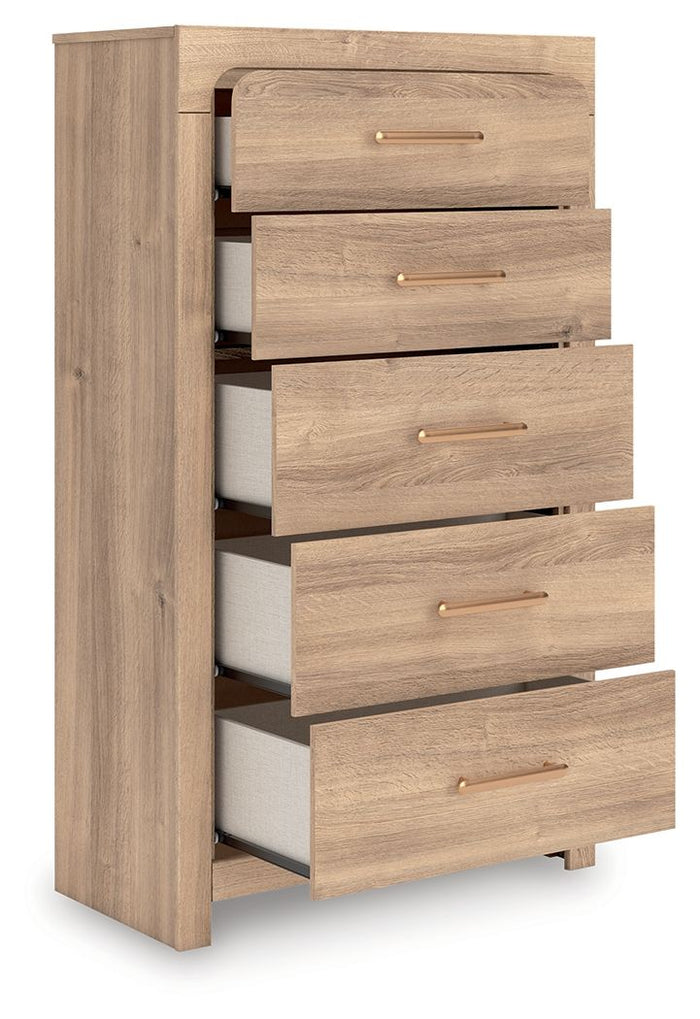 Kinlanni - Five Drawer Chest - Tan image 2