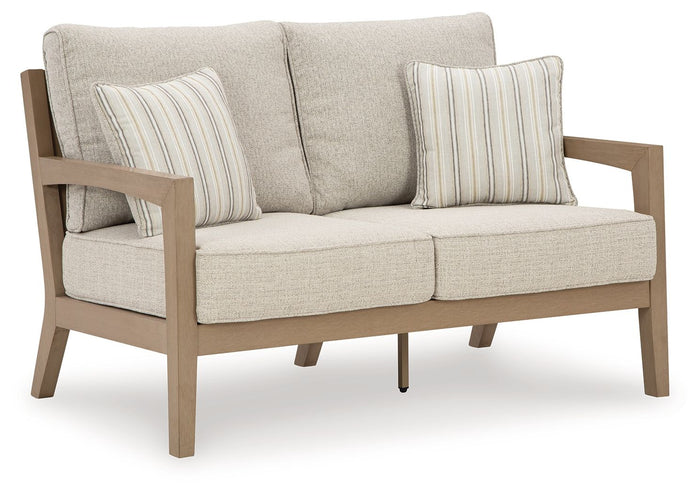 Hallow Creek - Loveseat With Cushion - Driftwood image 1