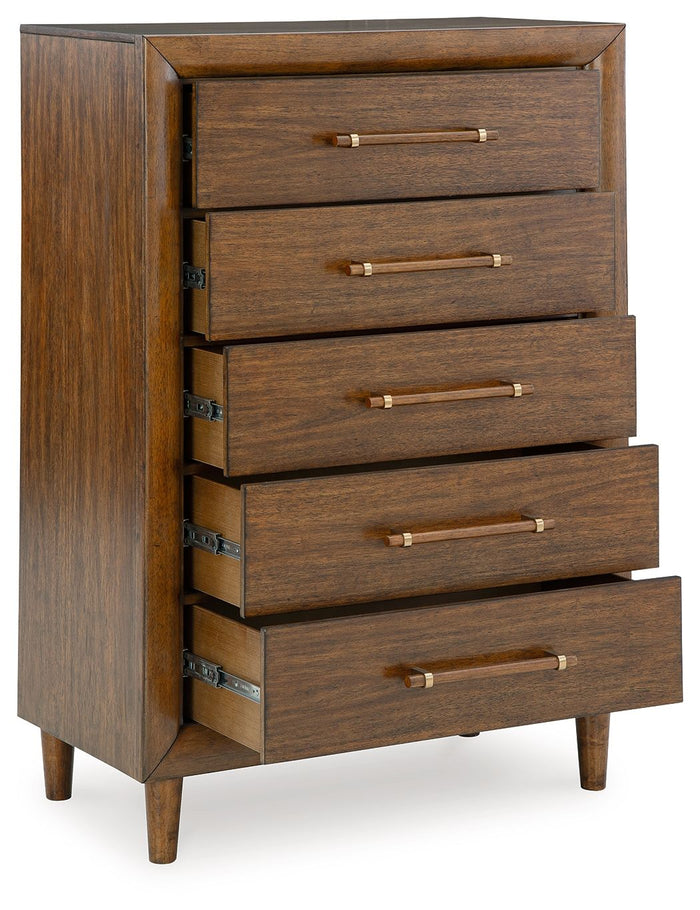 Lyncott - Five Drawer Chest - Brown image 3