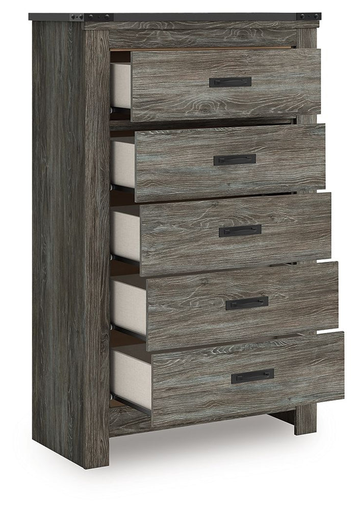 Frandern - Five Drawer Chest - Gray image 3