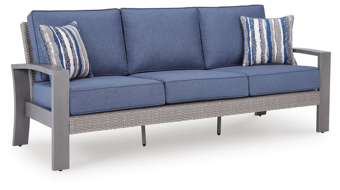 Half Moon Beach - Sofa With Cushion - Blue / Gray image 1