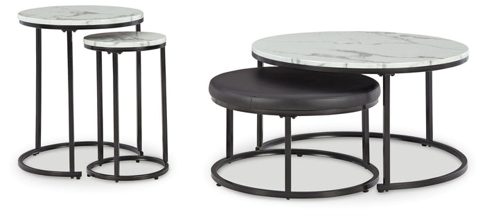 Jusmour - Occasional Nesting Table (Set of 4) - Black / White image 1