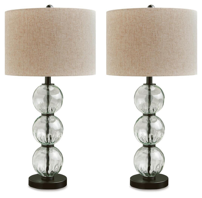 Airbal - Glass Table Lamp (Set of 2) - Clear / Black image 1