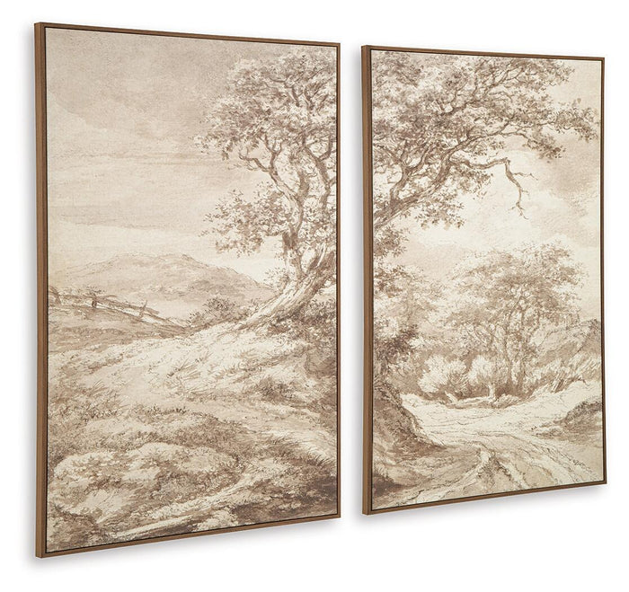 Stormish - Wall Art Set (Set of 2) - Beige / Brown image 2