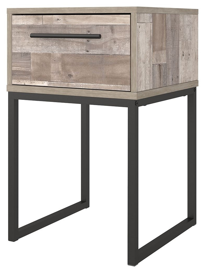Neilsville - One Drawer Night Stand - Vinyl-Wrapped - Whitewash image 2