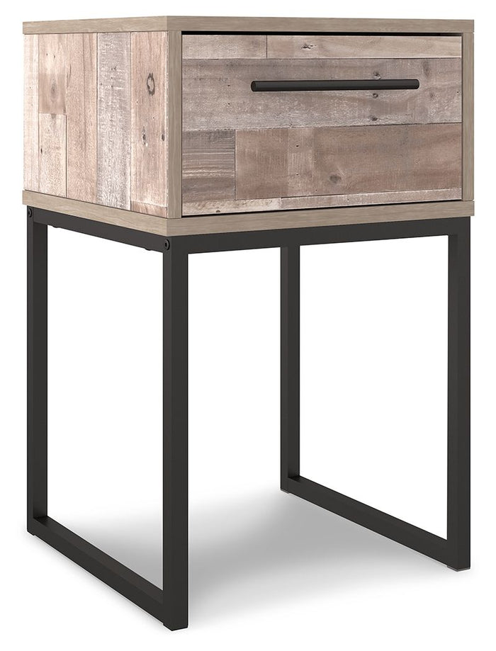 Neilsville - One Drawer Night Stand - Vinyl-Wrapped - Whitewash image 1