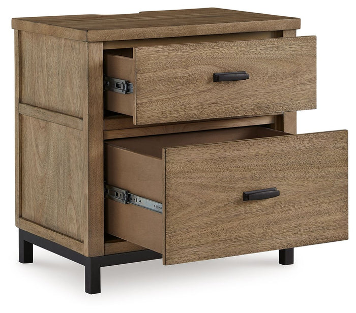 Tomtyn - Two Drawer Night Stand - Light Brown image 3