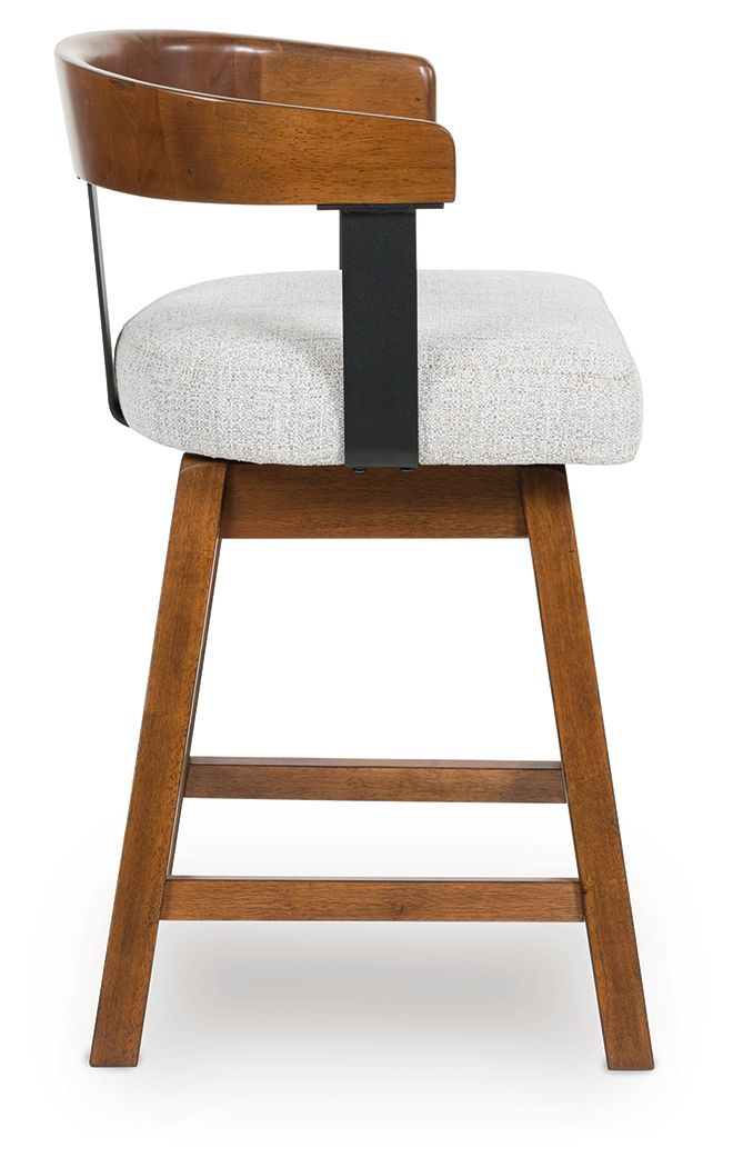 Ralene - Upholstered Swivel Barstool (Set of 2) - Medium Brown image 3