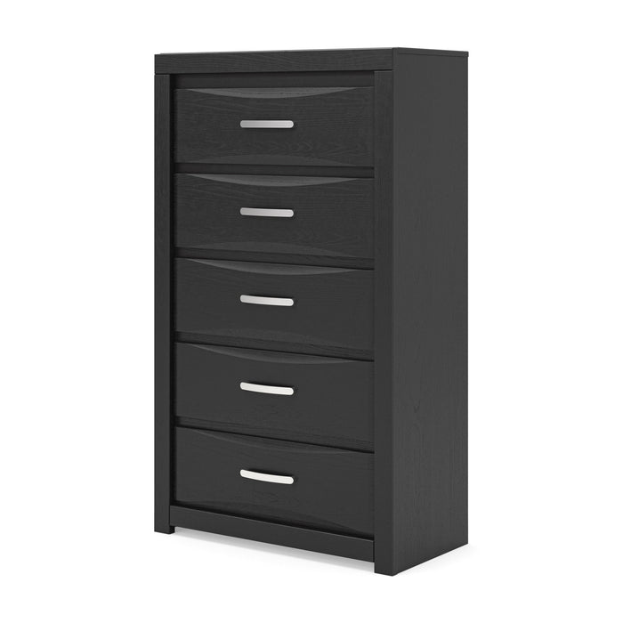 Stabotta - Five Drawer Chest - Black image 2