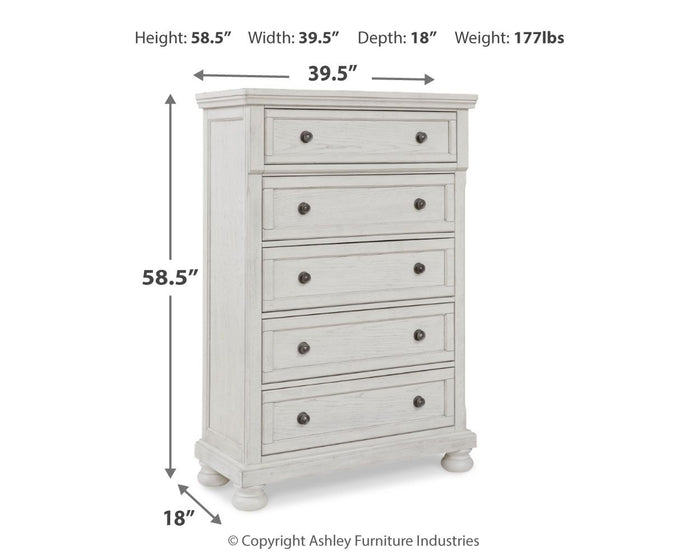 Robbinsdale - Five Drawer Chest - Antique White image 3