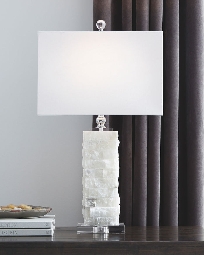 Malise - Alabaster Table Lamp  - White image 3