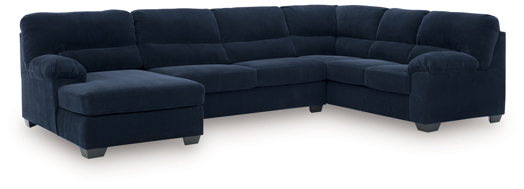 Blue / 3 Pc. Left Arm Facing Corner Chaise Sectional